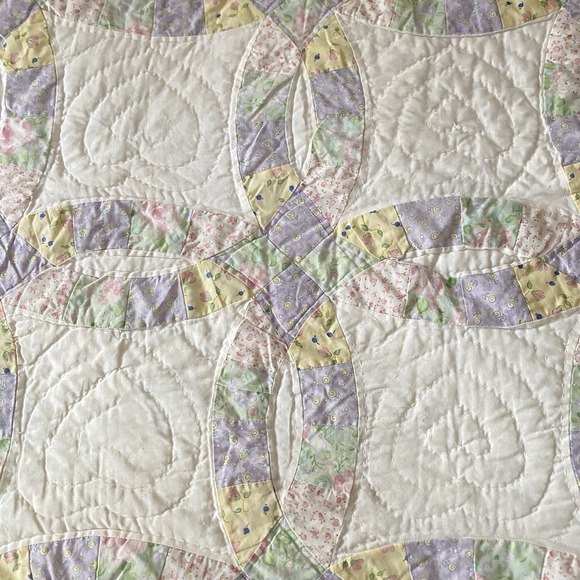 Vintage JCP Quilt Hand Stitched Multicolor Twin 85x86" Cottage Country Granny - Picture 3 of 9